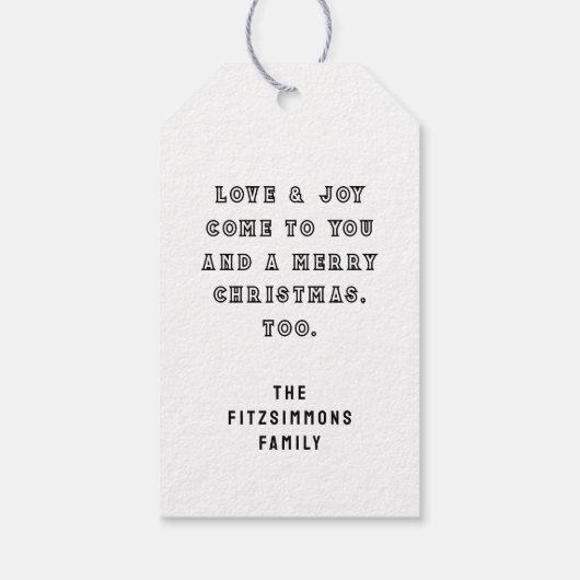 Christmas Holiday Cadeaulabel (Achterkant)