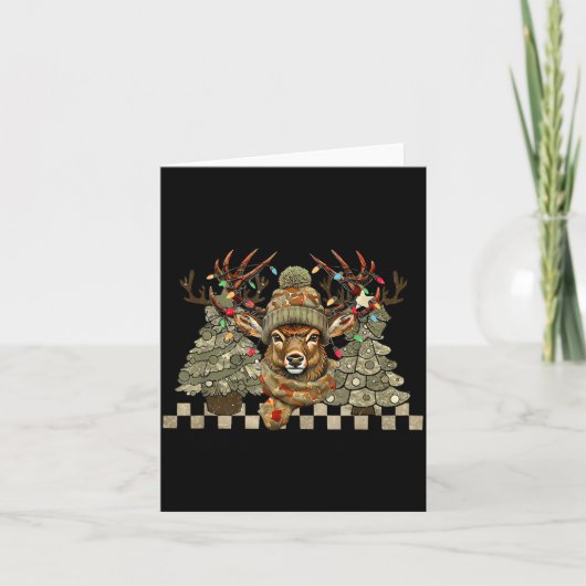 Christmas Holiday Camo Hunting Reindeer Deer Xmas  Kaart (Voorkant)
