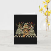 Christmas Holiday Camo Hunting Reindeer Deer Xmas  Kaart (Gele Bloem)
