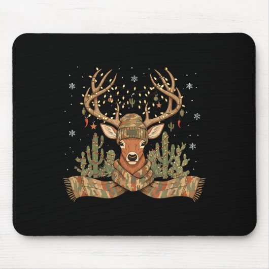 Christmas Holiday Camo Hunting Reindeer Deer Xmas  Muismat (Voorkant)