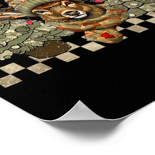 Christmas Holiday Camo Hunting Reindeer Deer Xmas  Poster (Hoek)