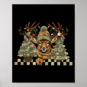 Christmas Holiday Camo Hunting Reindeer Deer Xmas  Poster (Voorkant)
