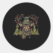 Christmas Holiday Camo Hunting Reindeer Deer Xmas  Ronde Sticker (Voorkant)