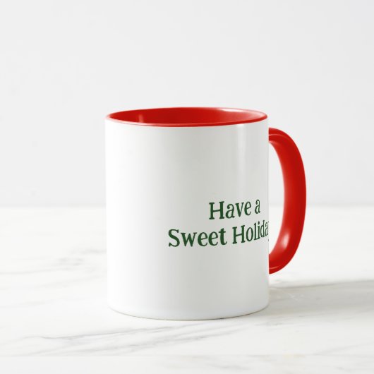 Christmas Holiday Candy Cane with Green Bow  Mok (Voorkant rechts)