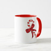 Christmas Holiday Candy Cane with Red Bow Mok (Voorkant rechts)