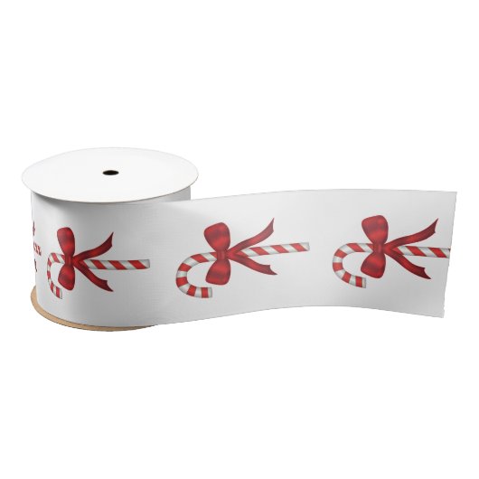 Christmas Holiday Candy Cane with Red Bow Satijnen Lint (Spoel)