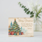 Christmas Holiday Card Festive Decorated Tree &  Feestdagenkaart (Staand voorkant)