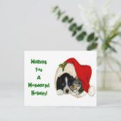 Christmas Holiday Cat and Dog Postcard Feestdagenkaart (Staand voorkant)