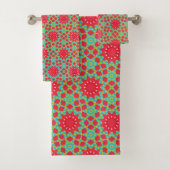 Christmas Holiday Charm Pattern Bad Handdoek (Insitu)