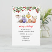 christmas Holiday Cocktail Party Invitation  Kaart (Staand voorkant)