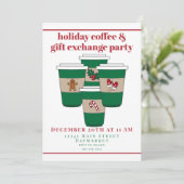 Christmas Holiday Coffee & Gift Exchange  Kaart (Staand voorkant)