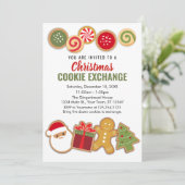 Christmas Holiday Cookie Exchange Invitation Kaart (Staand voorkant)