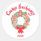 Christmas Holiday Cookie Exchange Ronde Sticker (Voorkant)