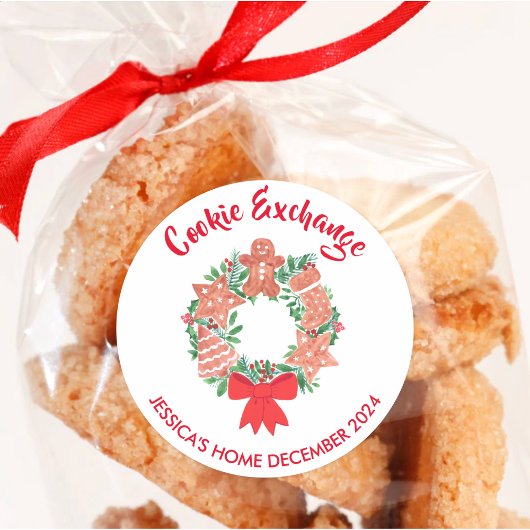 Christmas Holiday Cookie Exchange Ronde Sticker