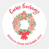 Christmas Holiday Cookie Exchange Ronde Sticker (Voorkant)
