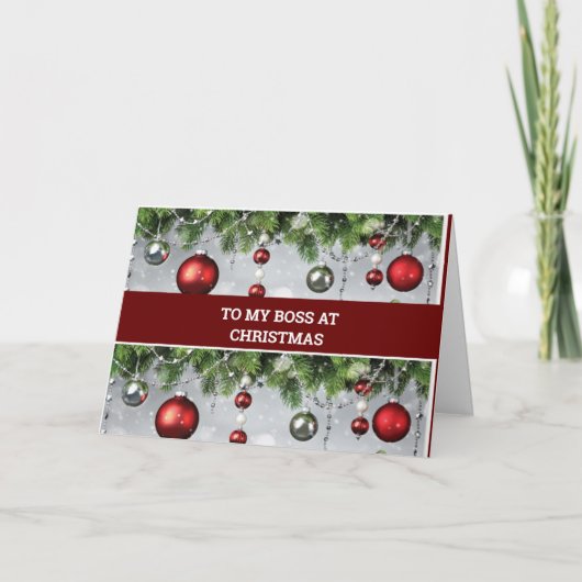 CHRISTMAS HOLIDAY DECOR "BOSS" TE CHRISTMAS FEESTDAGEN KAART (Voorkant)