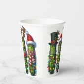 Christmas Holiday Dill Pickles in a Jar Paper Cups Papieren Bekers (Rechts)