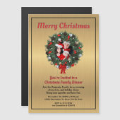 Christmas Holiday Dinner Family Photo Custom       Magnetische Uitnodiging (Voorkant / Achterkant)