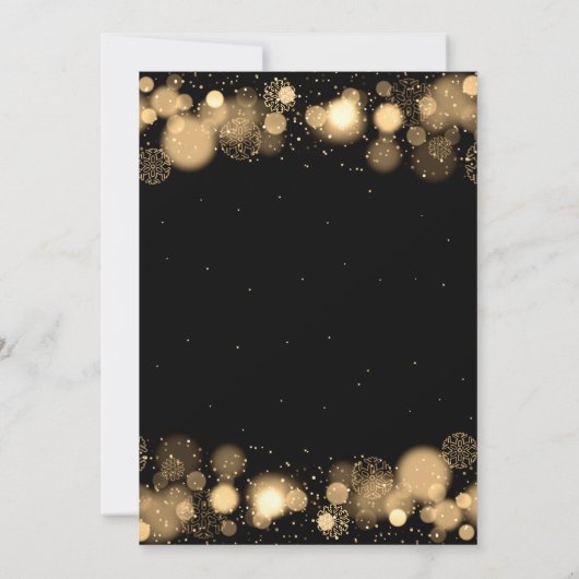 Christmas Holiday Dinner Party Winter Gold Bow Kaart (Achterkant)
