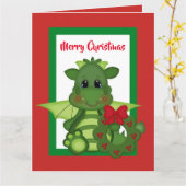 Christmas Holiday Dragon fantasy kaart toevoegen (Gele Bloem)