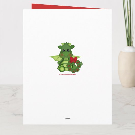 Christmas Holiday Dragon fantasy kaart toevoegen (Achterkant)