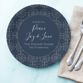 Christmas Holiday Elegant Peace Joy Love Simple  Papieren Bordje