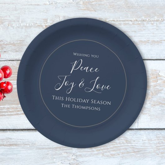Christmas Holiday Elegant Peace Joy Love Simple Papieren Bordje