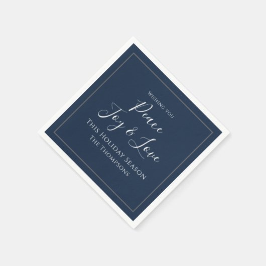 Christmas Holiday Elegant Peace Joy Love Simple Servet (Hoek)