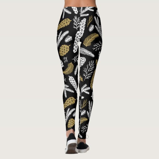 CHRISTMAS HOLIDAY FLORAL CUSTOM MONOGRAM LEGGINGS (Achterkant)