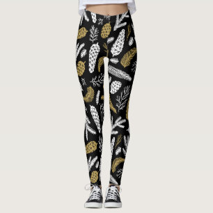 CHRISTMAS HOLIDAY FLORAL CUSTOM MONOGRAM LEGGINGS
