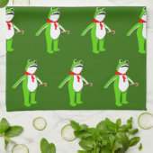 Christmas Holiday Frog Gift Kitchen Towel Theedoek (Gevouwen)