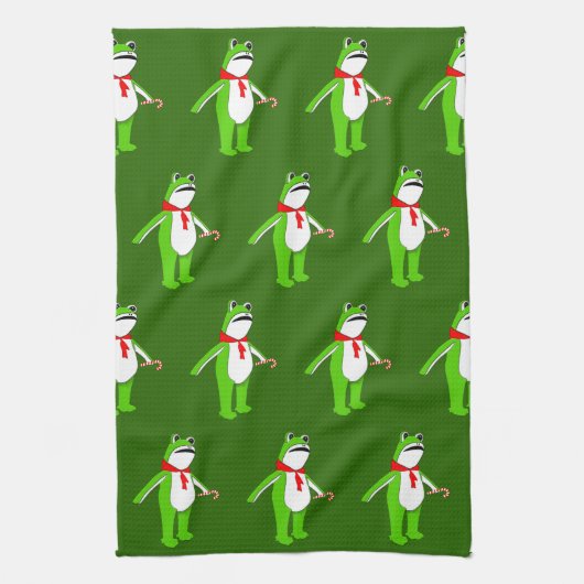 Christmas Holiday Frog Gift Kitchen Towel Theedoek (Verticaal)