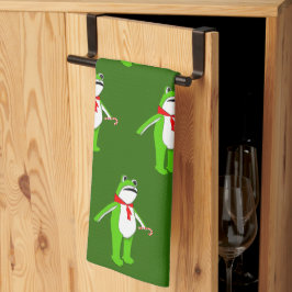 Christmas Holiday Frog Gift Kitchen Towel Theedoek