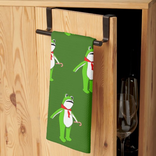 Christmas Holiday Frog Gift Kitchen Towel Theedoek (Derde Gevouwen)