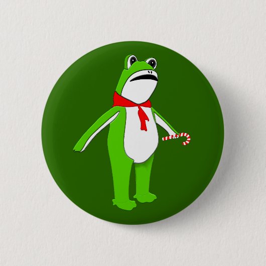Christmas Holiday Frog Ronde Button 5,7 Cm (Voorkant)