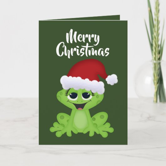 Christmas Holiday frog Voeg berichtenkaart toe Kaart (Voorkant)