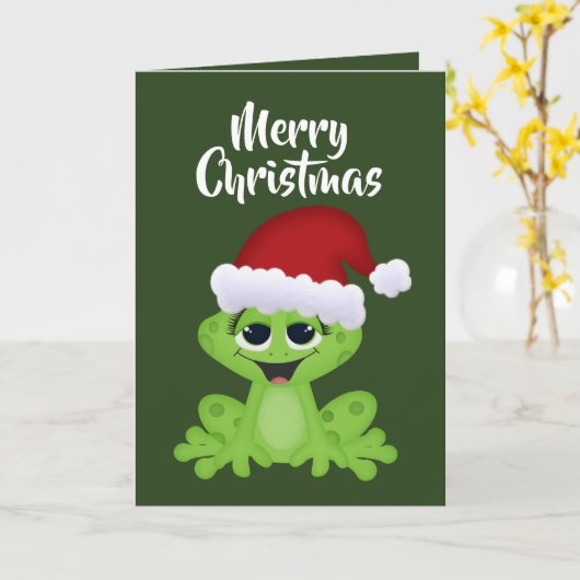 Christmas Holiday frog Voeg berichtenkaart toe Kaart (Gele Bloem)