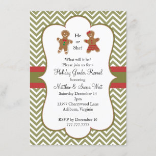 Christmas Holiday Gender Reveal Baby shower Kaart