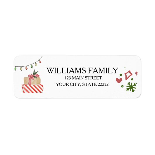 Christmas Holiday Gift  Address Label (Voorkant)