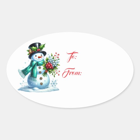Christmas Holiday Gift Tag Sticker (Voorkant)