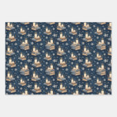Christmas Holiday Gift Wrap voor boekenliefhebber Inpakpapier Vel (Voorkant 3)