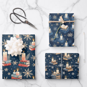 Christmas Holiday Gift Wrap voor boekenliefhebber Inpakpapier Vel