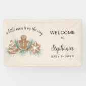 Christmas Holiday Gingerbread Baby Shower Spandoek (Horizontaal)