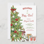 Christmas Holiday Golf Partee Kaart (Voorkant)