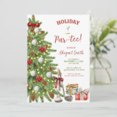 Christmas Holiday Golf Partee Kaart (Staand voorkant)