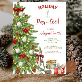 Christmas Holiday Golf Partee Kaart