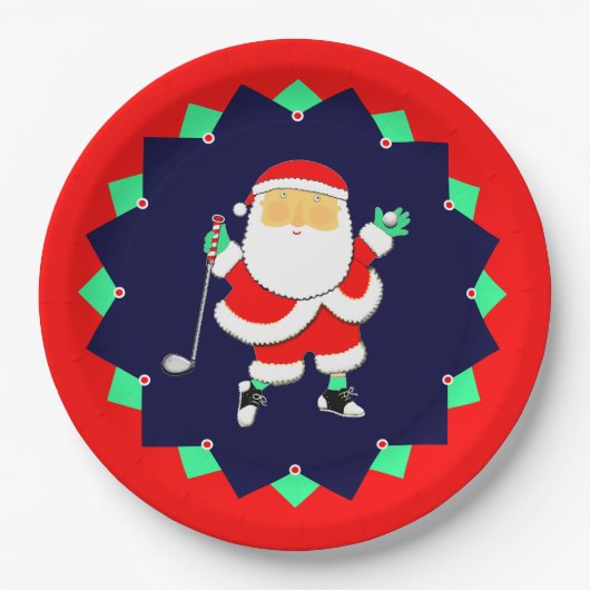 Christmas Holiday Golf Party Papieren Bordje (Voorkant)