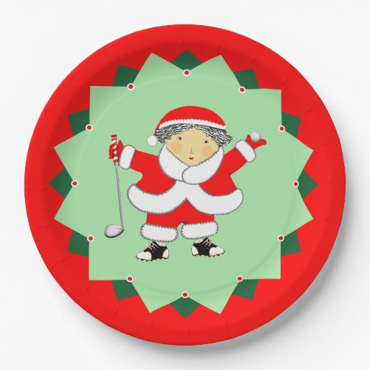 Christmas Holiday Golf Party Papieren Bordje (Voorkant)