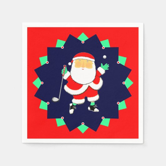 Christmas Holiday Golf Party Servet (Voorkant)