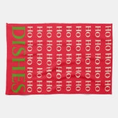 CHRISTMAS HOLIDAY HO HO HO DISH RED KITCHEN TOWEL THEEDOEK (Horizontaal)